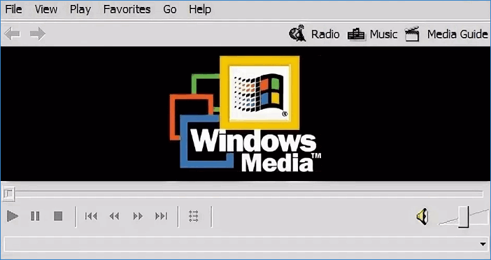 Интерфейс приложения Windows Media Player версии 6.4